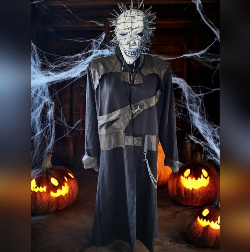 Hellraiser Pinhead Halloween Laytex Horror Mask & Long Jacket Reel Games 2009